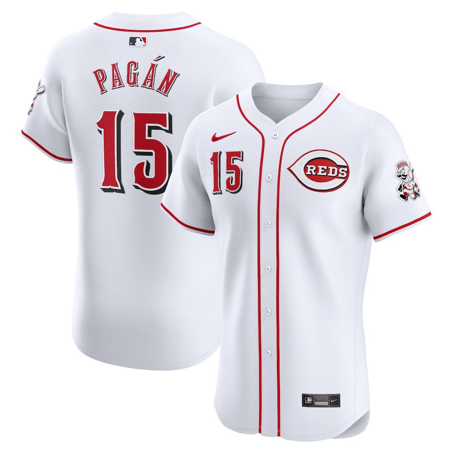 Men Cincinnati Reds #15 Emilio Pagan Nike White Home Elite Player MLB Jersey->customized mlb jersey->Custom Jersey